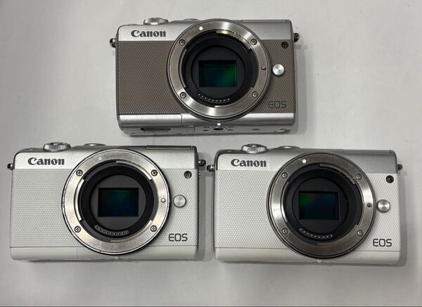 【通電確認済み 】Canon EOS M100 ホワイト ミラーレス一眼カメラ 3台まとめ 動作未確認