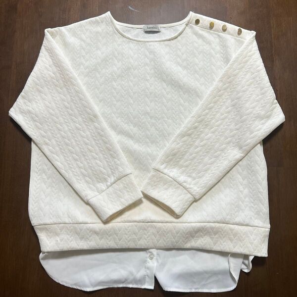 hareiro トップス キルティング レイヤード風 オフホワイト