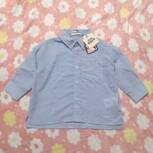 【新品・タグ付き】リトルウィークエンド シアー長袖シャツ 80 水色