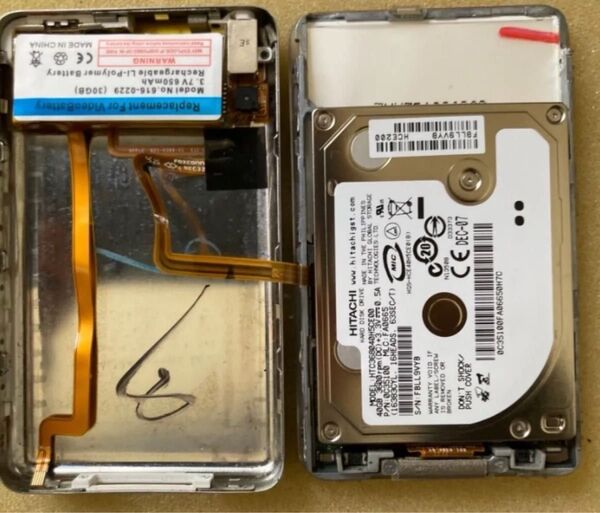 故障したiPod classicのHDD40GBと650mahバッテリーをご自分でDIYするパーツセット 工具同梱 HDD初期化済