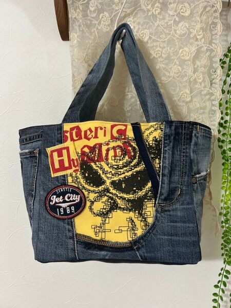 デニムリメイク トートバッグ ハンドメイド