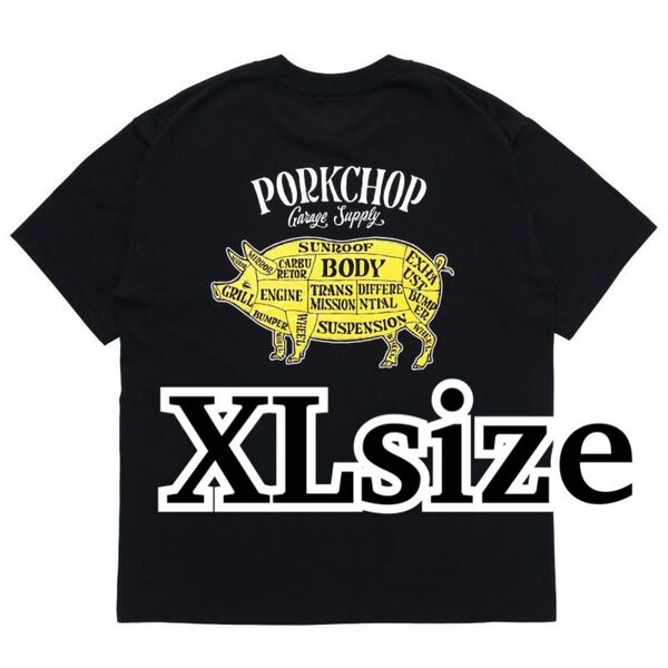ポークチョップ Tシャツ BLACK XLサイズ PORKCHOP