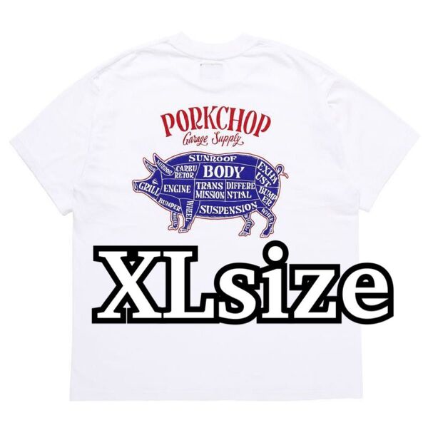 ポークチョップ Tシャツ WHITE XLサイズ PORKCHOP