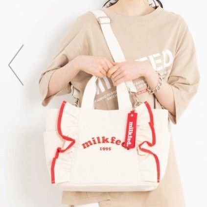 MILKFED. ミルクフェド RUFFLE BAG ショルダーバッグ フリルトートバッグ