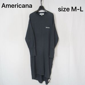 Americana / アメリカーナ カットソー ロング ワンピース Tシャツ M-Lサイズ レディース カジュアル 長袖 シャツ