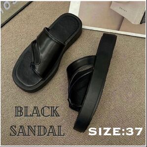 サンダル シンプル おしゃれサンダル トングサンダル 韓国 おしゃれ 黒 夏 23.5cm 23.5