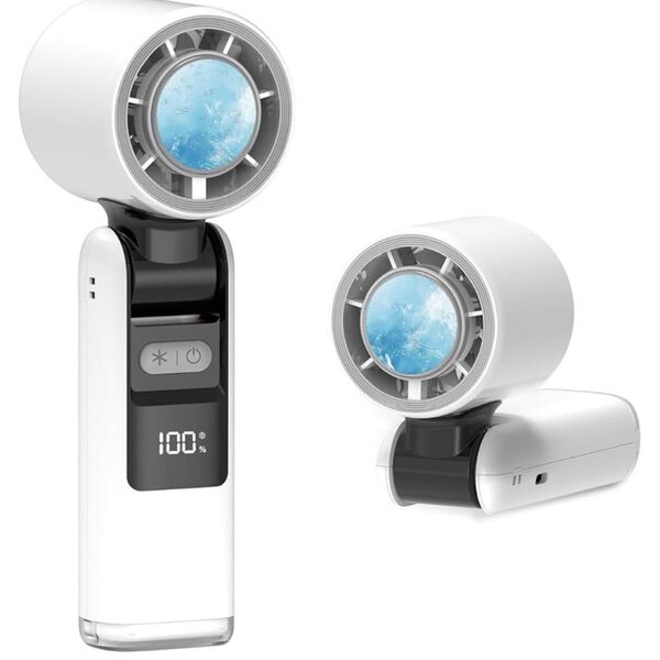 【-17℃瞬間冷却 2024夏新型】 携帯扇風機 冷却プレート付き ハンディファン 手持ち扇風機 卓上扇風機 ペルチェ式