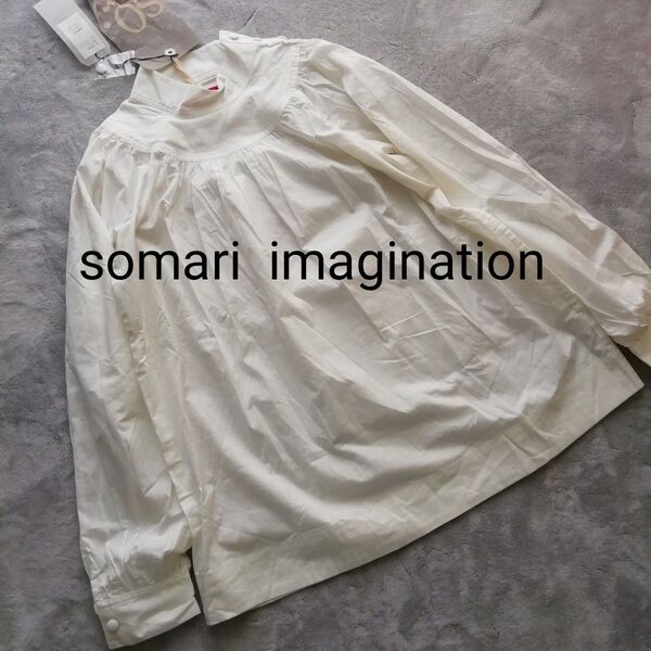 タグ付き somari imagination ソマリイマジネーション プルオーバー ギャザー チュニック ブラウス ゆったり