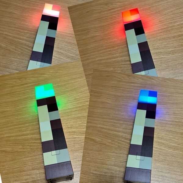マイクラ風 トーチ 発光4色 マインクラフト風 Minecraft