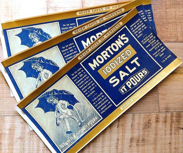 海外 ビンテージラベル MORTON SALT ジャンクジャーナル 蚤の市 おすそ分けファイル 海外紙モノ レア 希少 塩