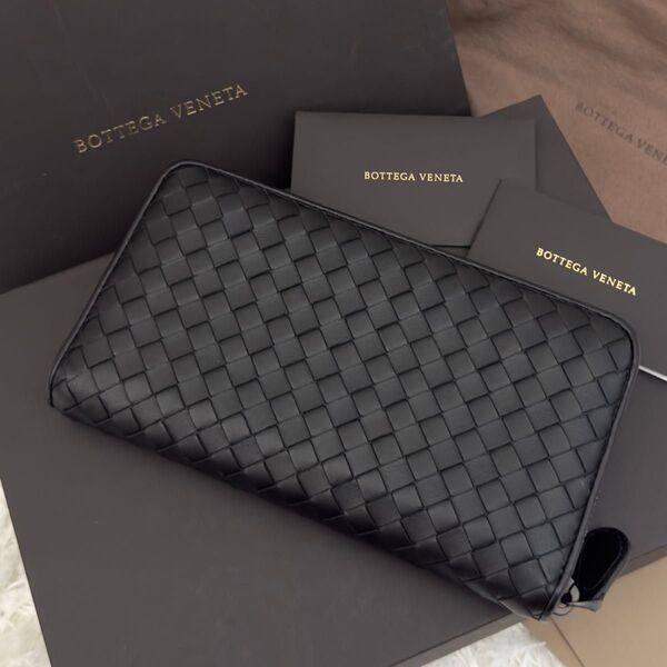☆新品級☆RFID内蔵 BOTTEGA VENETA ボッテガヴェネタ イントレチャート 財布 ピッコロ ラウンドファスナー