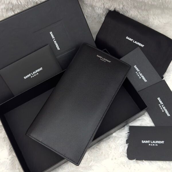 ☆極美品☆SAINT LAURENT サンローラン レザー 長財布 ブラック 二つ折り 付属品完備