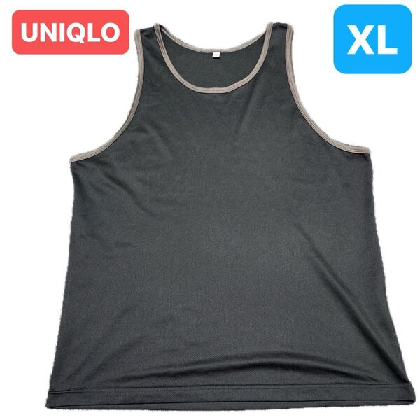 UNIQLO(ユニクロ) タンクトップ ノースリーブトップス メンズ XLサイズ ブラック系