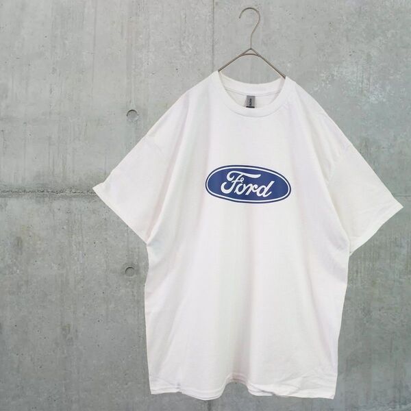 【XL】Ford企業ロゴ白Tシャツヴィンテージ古着グッドロックスピード好きに