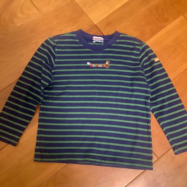 ロンT 長袖Tシャツ ボーダー カットソーキッズ 子供服 120 ミキハウス