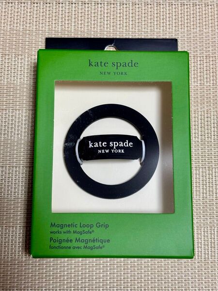 【新品未使用】kate spade マグセーフ ループ グリップ スマホリング ブラック