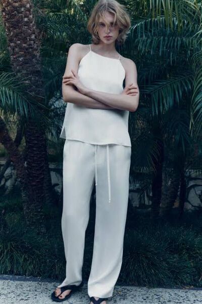 ZARA ZW COLLECTION サテン ホルターネック トップス