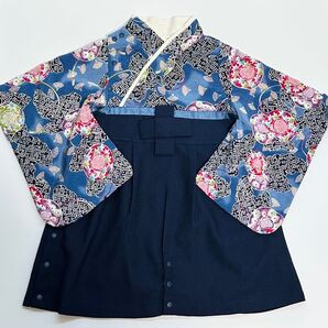 【美品】スウィートマミー 袴ロンパース ブルー 50 60 70