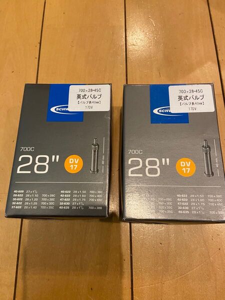 【正規品】 シュワルベ(SCHWALBE) 700×28/45C用チューブ 英式 40㎜バルブ 17DV