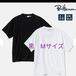 新品未使用 ユニクロ × ロンハーマン エアリズムコットンクルーネックT Mサイズ ブラック タマタカ限定 タグ付き