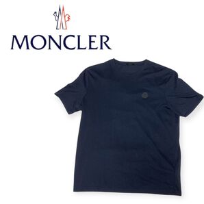 【タグ付】MONCLER ラバーロゴ ネイビー Tシャツ 半袖Tシャツ