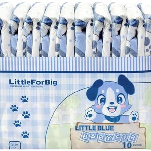 Little For Big 大人用不織布おむつ Little blue BABY FUR 1枚
