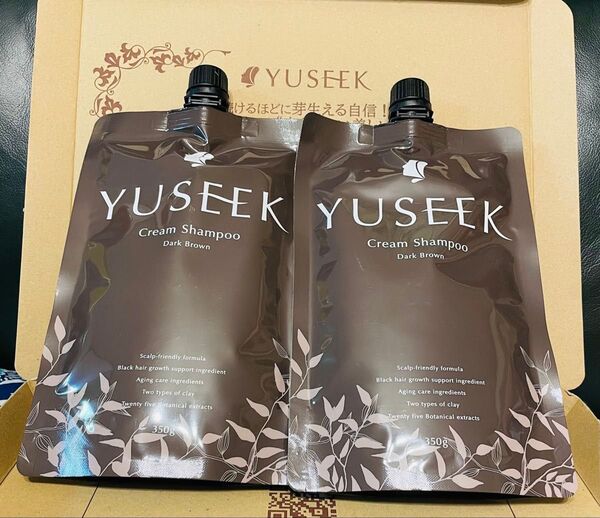 YUSEEK クリームシャンプー 白髪用 シャンプー トリートメント 350g 2本セット