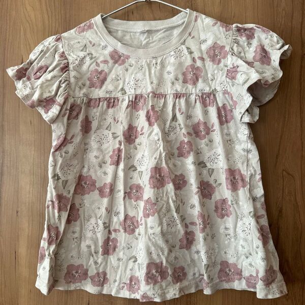 花柄トップス 130 トップス Tシャツ 花柄 女の子 カットソー 半袖 女児