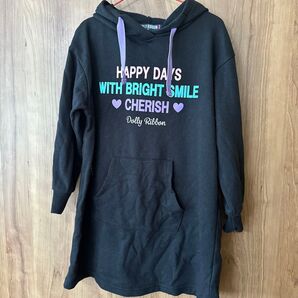 パーカーワンピース 120 スウェット ワンピース パーカー カジュアル 長袖 フーディ パーカーワンピース