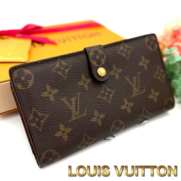LOUIS VUITTON ルイヴィトン モノグラム コンチネンタル がま口 二つ折り財布 L10
