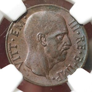 【MS62BN】NGC 1938R イタリア 5セント銅貨 エマヌエーレ3世 高鑑定 硬貨