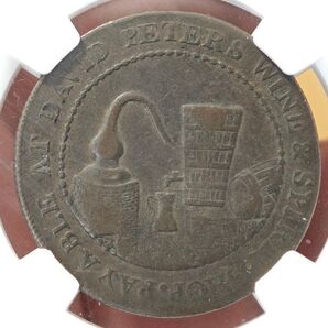 【VF25BN】NGC 1797 イギリス スコットランド 1/2ペニー 銅貨 ウィスキー蒸留所 トークン 23000枚のみ発行