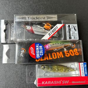 シマノ/トライデント60S メガバス/カラシ ピックアップ/ワスプスラローム50S 小型プラグセット