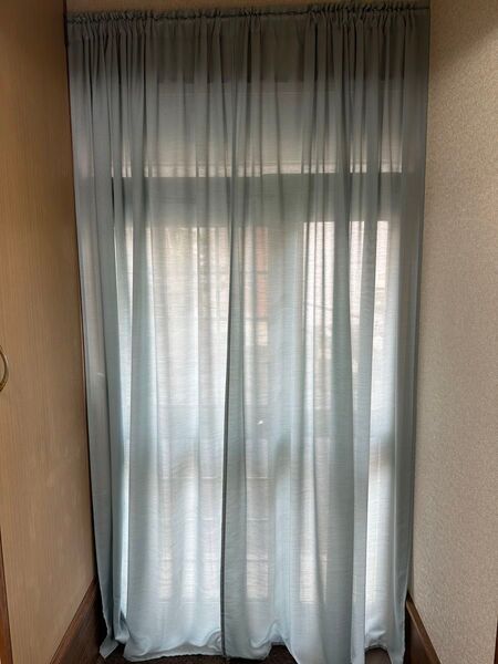 【美品】高級感淡いブルーグリーンカーテン 2枚セット 150×250cm 北欧風 ニトリおしゃれカーテンセット北欧風 遮熱・目隠し