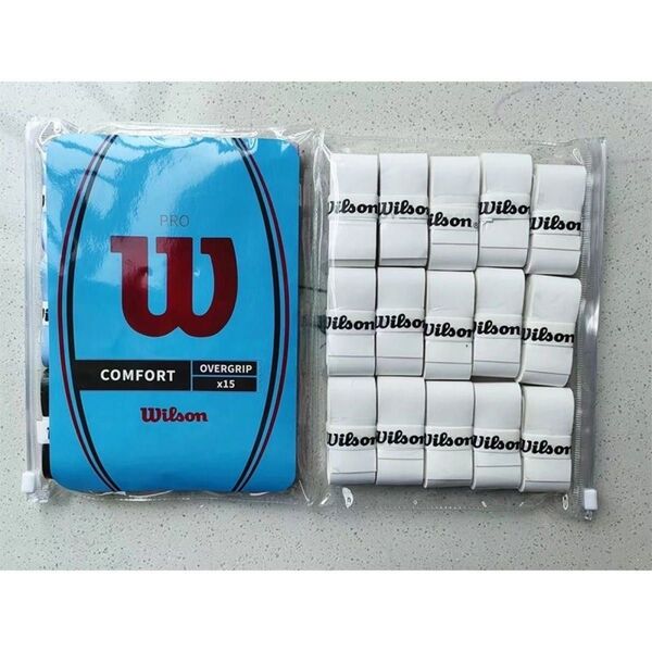 15本Wilson PRO COMFORT OVERGRIP 白グリップテープ