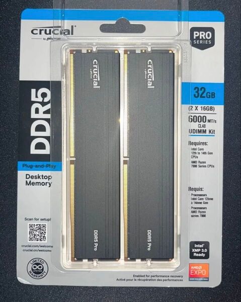 Crucial 16GB×2 DDR5-6000 CP2K16G60C48U5
