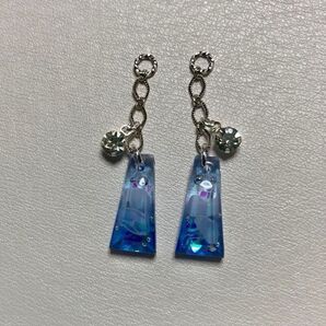 ☆299 くらげ ジルコニア ブルー系 フックピアス/ノンホールピアス