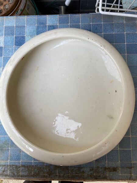 生花の丸鉢 花器 華道 陶器 アンティーク 年代物