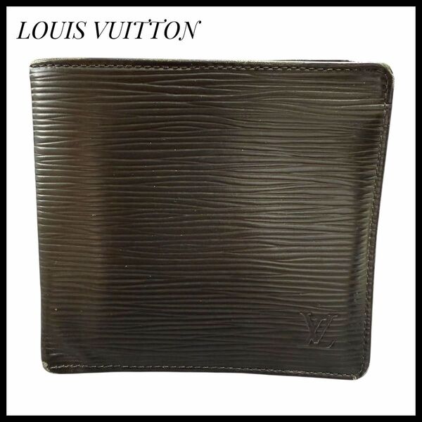 週末セール10%オフ 財布 二つ折り財布 ルイヴィトン ポルトフォイユ エピ ブラック 本革 男性 LOUIS VUITTON