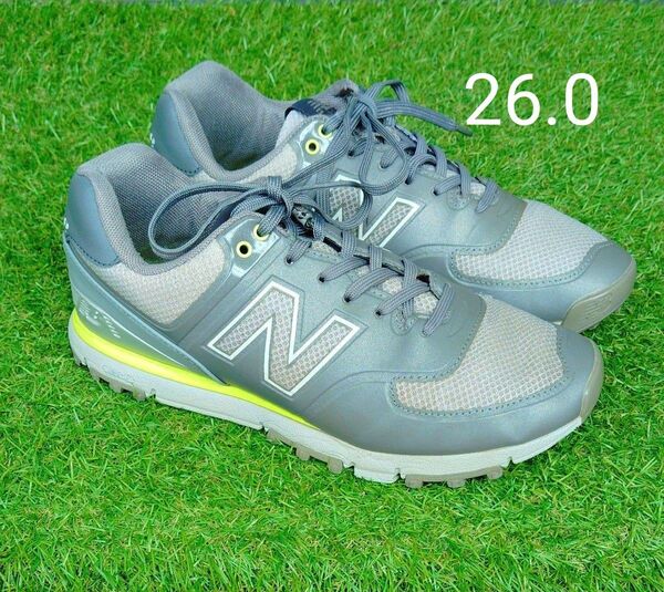 【New Balance】 26.0cm メンズ スパイクレス ゴルフ シューズ ニューバランスMG574BGY ゴルフシューズ