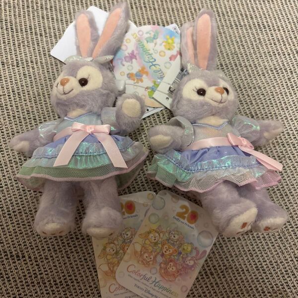 【2点セットタグ付お顔厳選】ステラルー ぬいぐるみバッジ ぬいば カラフルハピネス ディズニー