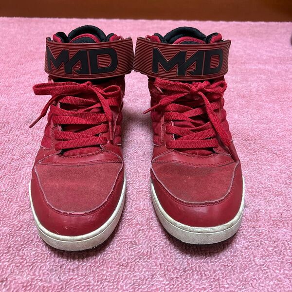 MADFOOT! マッドスキッパー ハイカットスニーカー レッド 27cm