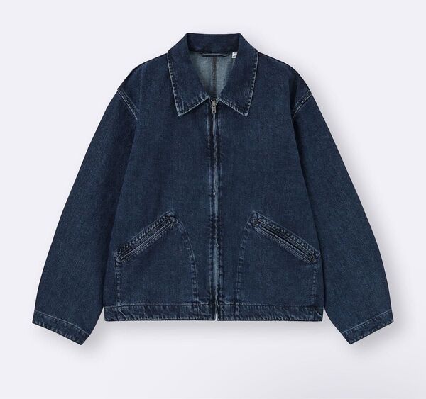 GU ジーユー デニムジップアップジャケット Mサイズ BLUE