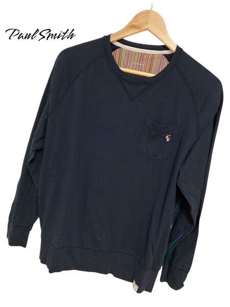 Paul Smith ネイビー 長袖カットソー マルチカラーストライプ L 兎