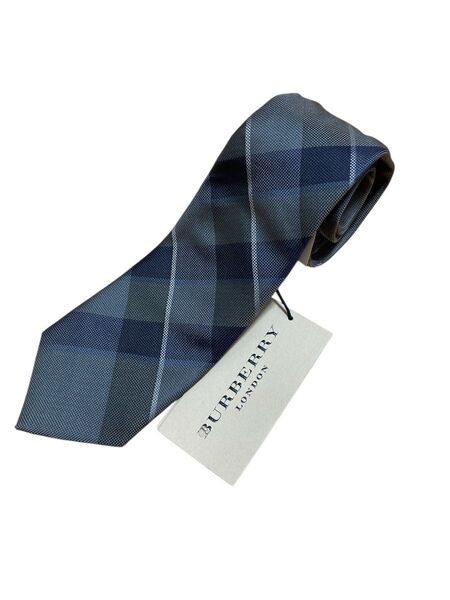 【新品タグ付】BURBERRY チェック柄 シルクネクタイ ホースロゴ イギリス