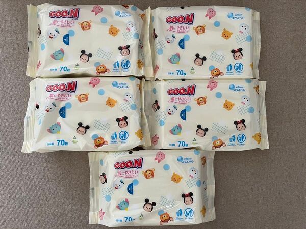 GOO.N 肌にやさしいおしりふき 70枚入り 5個セット