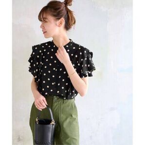 JOURNAL STANDA RD relume ドットプリントフリルブラウス