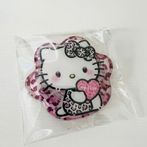 【新品未使用】磁石 バンカーリング ヒョウ柄キティ ピンク