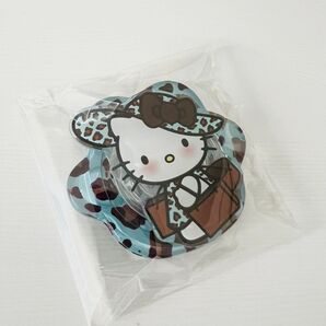 【新品未使用】磁石 バンカーリング ヒョウ柄キティ 水色