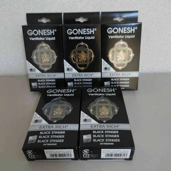 GONESH ヴェンティレーター リキッド エアコンルーバー取付タイプ ブラックスティンガーの香り 5個